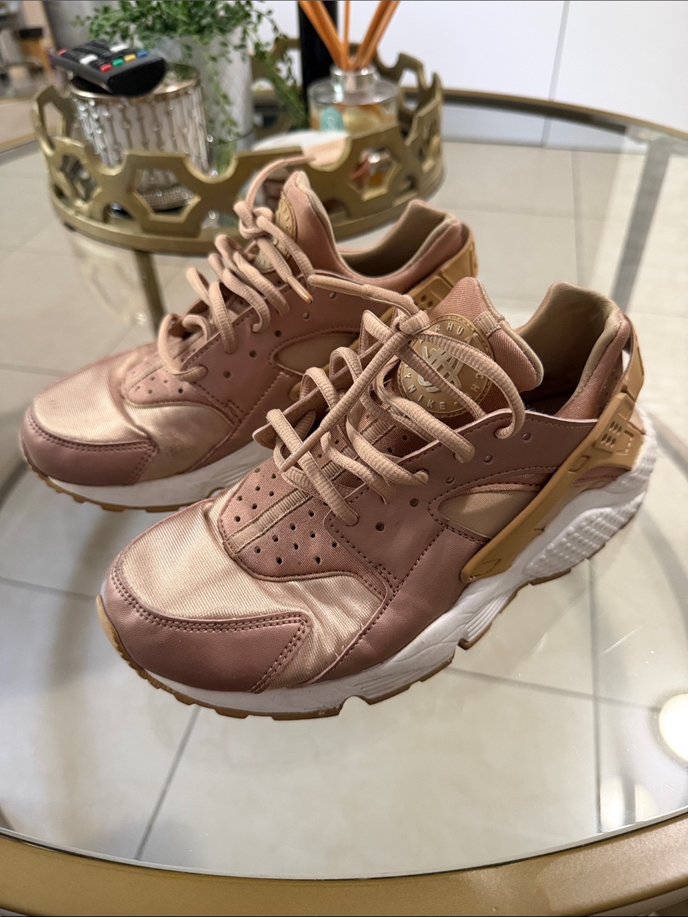 Nike Women's Sneakers in Rose Pink and Gold Accent
